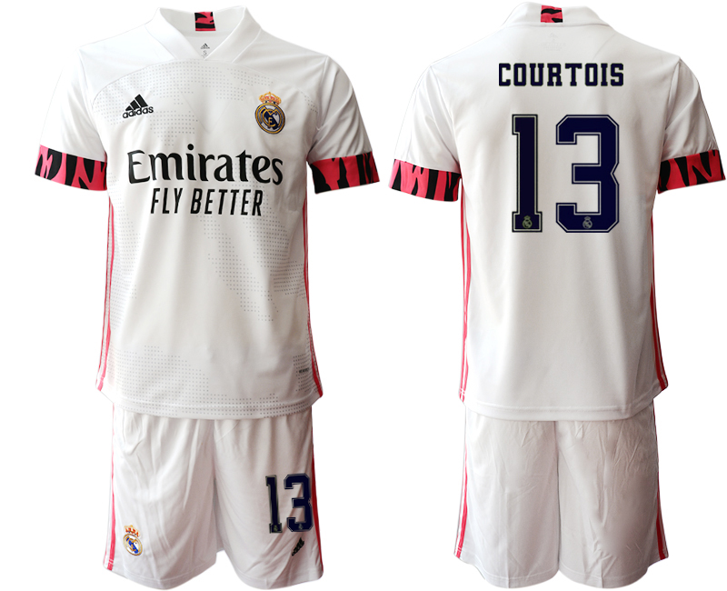 Men 2020-2021 club Real Madrid home #13 white Soccer Jerseys1->real madrid jersey->Soccer Club Jersey